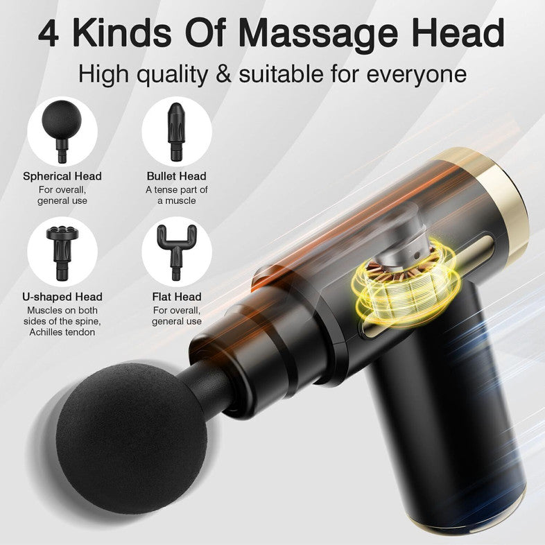 Portable Massage Gun – 4 Heads